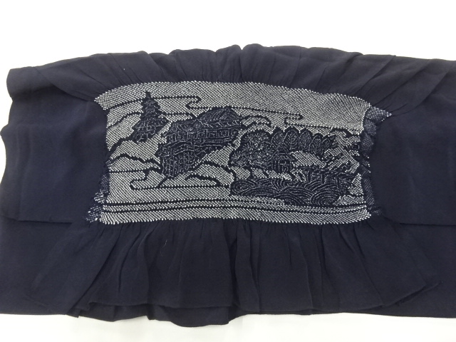  正絹　絞り屋敷模様男物兵児帯